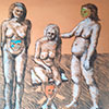 Tres mujeres, carbonillla  100 x90cm. 	