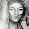 Serie mujeres, grafito con lápiz carbón s/ papel 35 cm x 48 cm	