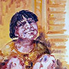 Chico grande .oleo s/tela.  40x50. 1986	Large boy .oil on canvas.  40x50. 1986	