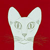 Gato, 50X70 cm. lienzo, acrílico, marcadores de pintura.	