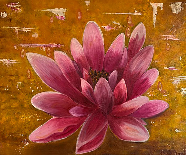Flor que enamora. Técnica mixta.pintura al óleo . 60x 50